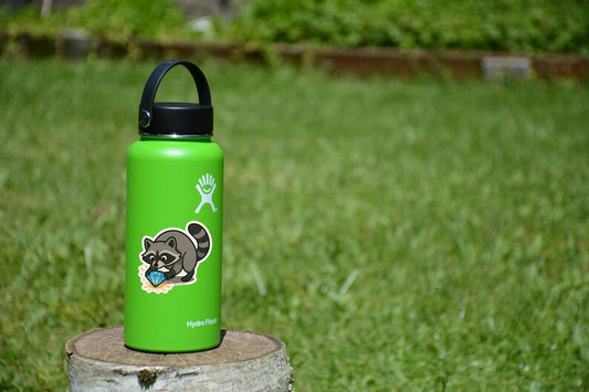 Greedy Raccoon Diamond Sticker: Funny Cartoon Vinyl Decal