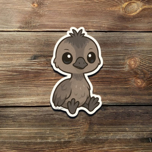 Chibi Emu Sticker – Cute Kawaii Emu Vinyl Decal | Funny Bird Waterproof Sticker for Laptop, Notebook, Water Bottle