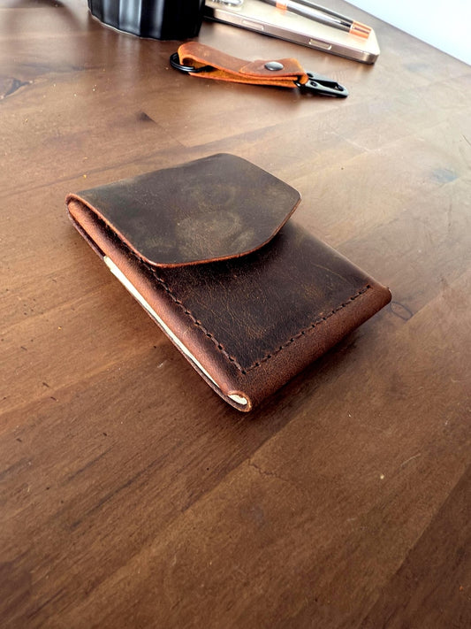 Leather Cash Wallet, Slim Card & Cash Holder, Handmade Minimalist Wallet, Front Pocket, Flap Wallet, Personalized Wallet, Everyday Wallet