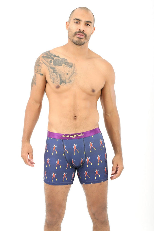 SCUBA DIVER UNDERWEAR | Men’s Boxer Briefs Fun Novelty Undies | Birthday Christmas Holiday Gift Husband Him Dad | Groomsmen Wedding Present