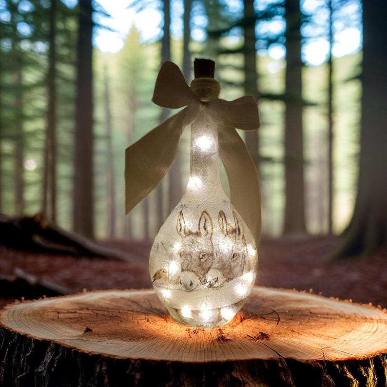 Donkey Bottle Lamp | Farmhouse Decor | Donkey Gift | Rustic Lighting