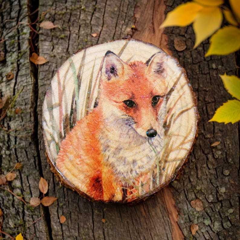 Fox Bottle Lamp | Woodland LED Bottle Light | Wildlife Home Decor | Decoupage Rustic Gift
