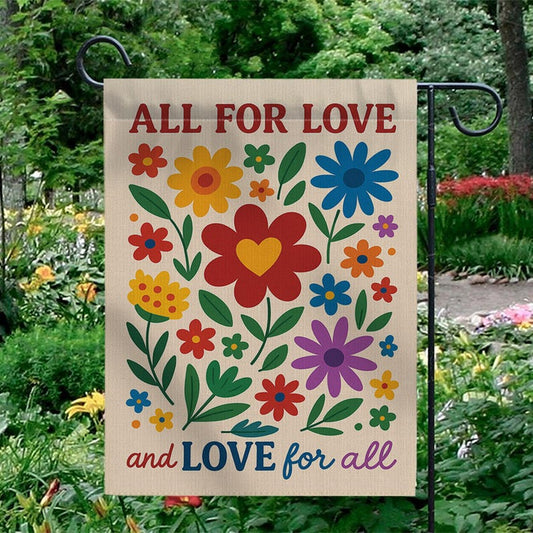 Floral Garden Flag: Inclusive Pride Love for All Yard Decor