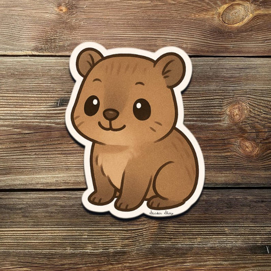 Chibi Hyrax Sticker – Cute Rock Hyrax Vinyl Decal | Kawaii Animal Waterproof Sticker for Laptop, Water Bottle, Notebook