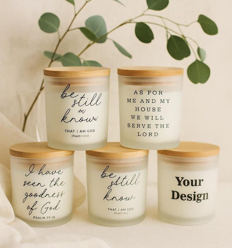 Personalized Bible Verse Candle, Psalm 27:1 Scripture Gift, Devotional Light Candle