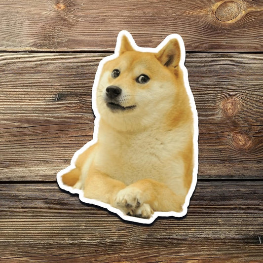 Funny Doge Meme Sticker: Waterproof Vinyl Decal for Laptop, Water Bottle
