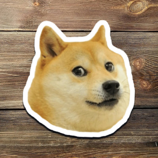Doge Meme Sticker: Funny Shiba Inu Vinyl Decal - Laptop, Water Bottle