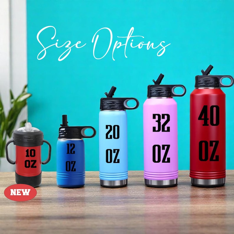 Personalized School Water Bottle, Custom Laser Engraved Stainless Steel Tumbler, Back to School Kids Tumbler