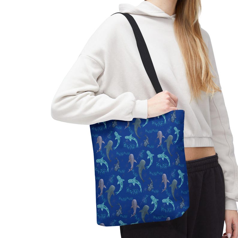 Spotted Whale Shark Ocean-Inspired Tote Bag, Perfect for Beach Trips, Beach Vacation, Honeymoon,  Marine Life Lovers, Beach Bag Gift for Her