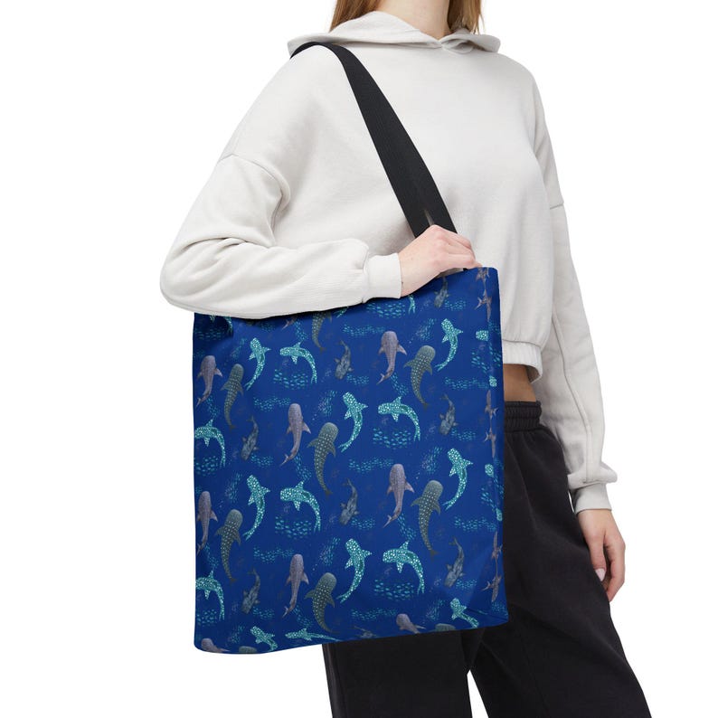 Spotted Whale Shark Ocean-Inspired Tote Bag, Perfect for Beach Trips, Beach Vacation, Honeymoon,  Marine Life Lovers, Beach Bag Gift for Her