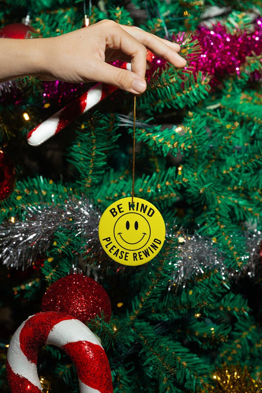 Blockbuster Be Kind Rewind Ornament, 90s Christmas Ornament, Movie Lovers Gift, Vintage Christmas Decor, 80s Film Nostalgia, VHS Ornament