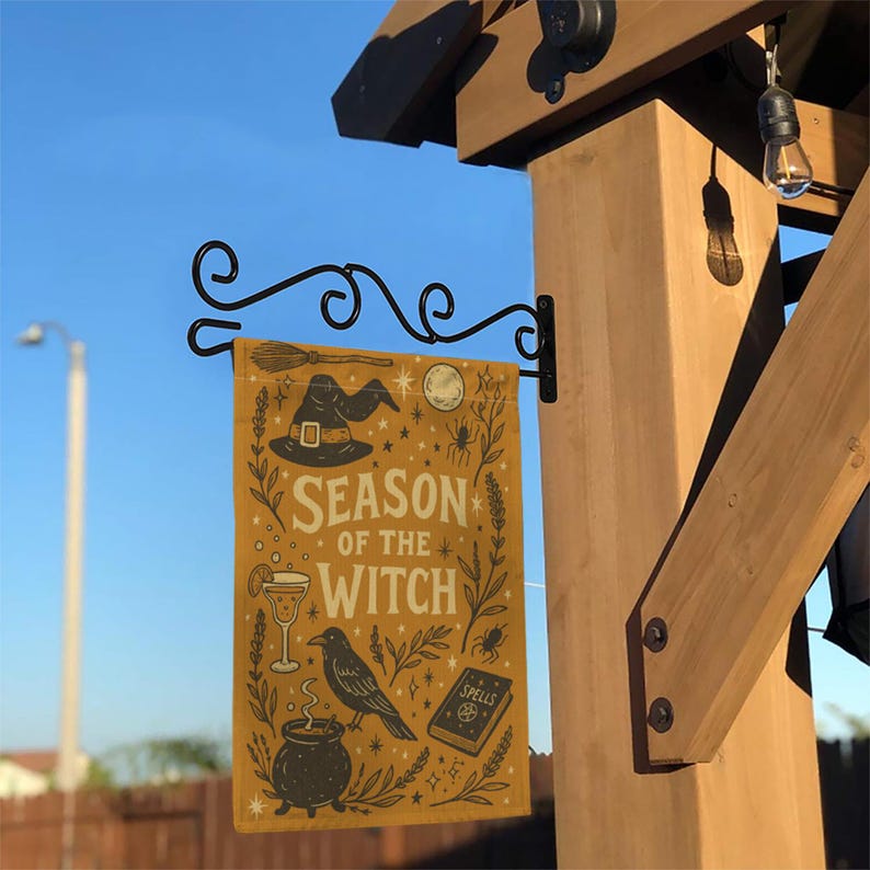 Season of the Witch Garden Flag: Spooky Halloween Yard Decor