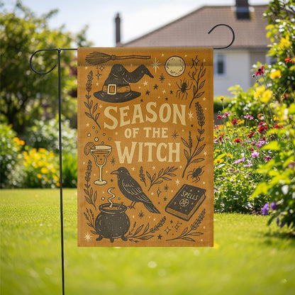 Season of the Witch Garden Flag: Spooky Halloween Yard Decor