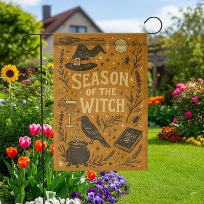 Season of the Witch Garden Flag: Spooky Halloween Yard Decor
