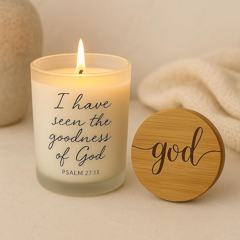 Custom Bible Verse Candle Personalized Christian Gift for Her Scripture Prayer Candle Encouragement Gift Pastor Appreciation Gift Home Decor
