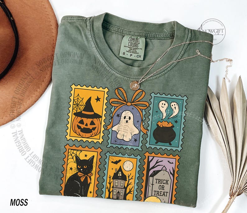 Halloween Cute Ghost Pumpkin Cat Shirt, Cute Ghost Shirt, Retro Ghost Tee, Women's Halloween Shirt, Fall Spooky Cat shirt, Comfort Colors®