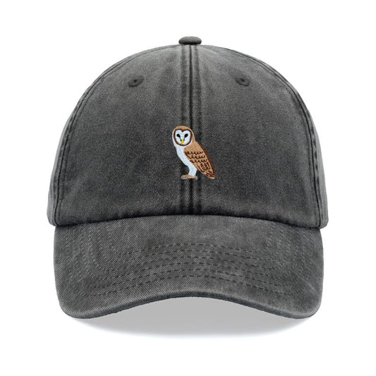 Barn Owl Baseball Cap Vintage Washed Cotton Unisex Dad Hat Adjustable Funny Faded Sports Sun Bird Summer Holiday Funny Wise Owl
