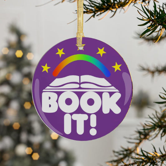 BOOK IT! Ornament, Christmas Tree Ornament, 80s 90s Nostalgia Gift, Book Lovers, Holiday Decor, Pizza Hut, Reading Gift, Funny Teacher Gift