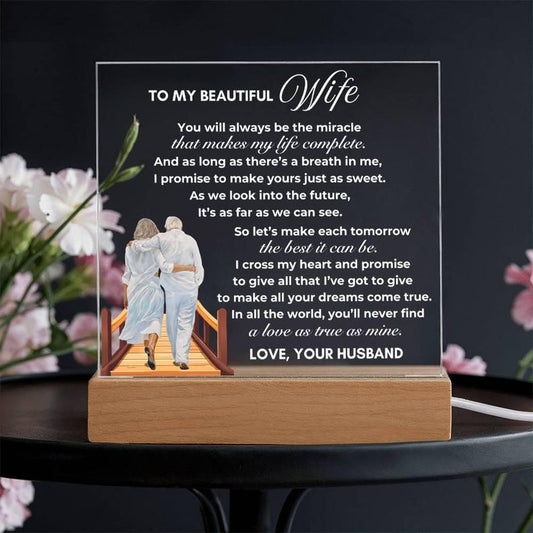 To my Wife gift from Husband, Wedding Anniversary gift Acrylic Plaque for wife, Wife gifts Wedding day, Sentimental Valentines gift for her