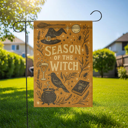 Season of the Witch Garden Flag: Spooky Halloween Yard Decor