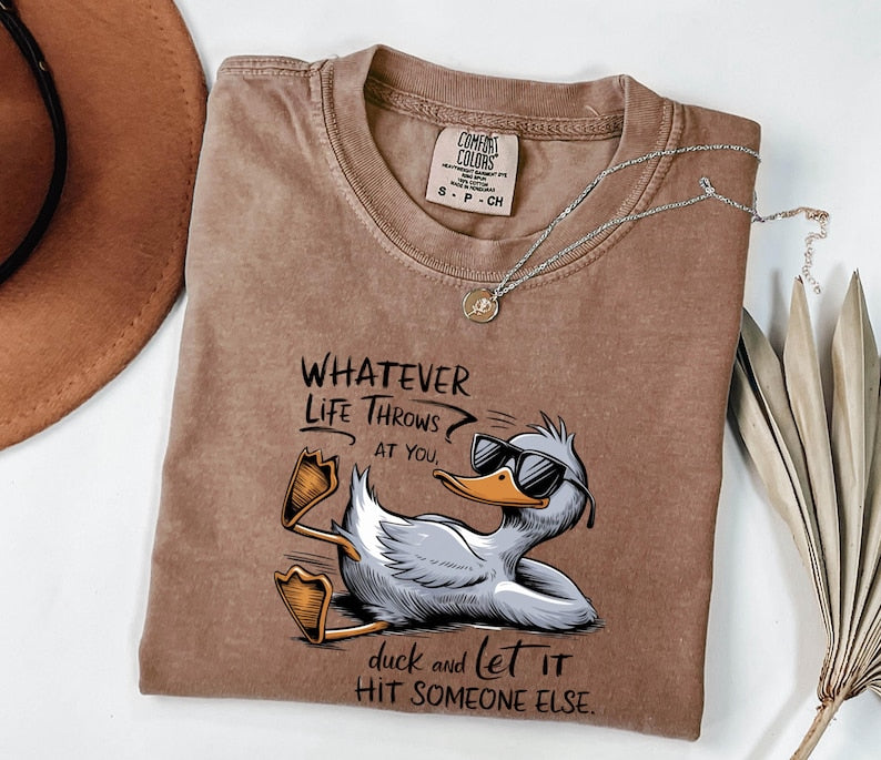Comfort Colors® Whatever Life Throws At You Shirt, Funny Humor Shirt, Sarcastic Shirt, Funny Quote Shirt, Trendy Shirt for Women