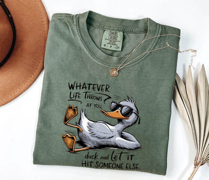 Comfort Colors® Whatever Life Throws At You Shirt, Funny Humor Shirt, Sarcastic Shirt, Funny Quote Shirt, Trendy Shirt for Women