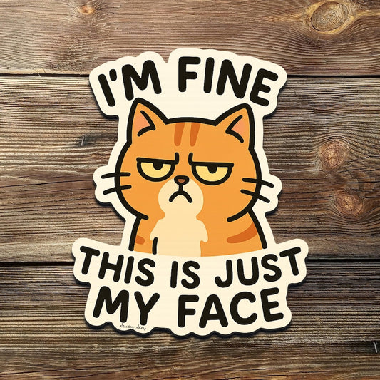 Grumpy Cat Vinyl Sticker: Funny Sarcastic Meme Decal - Laptop, Water Bottle