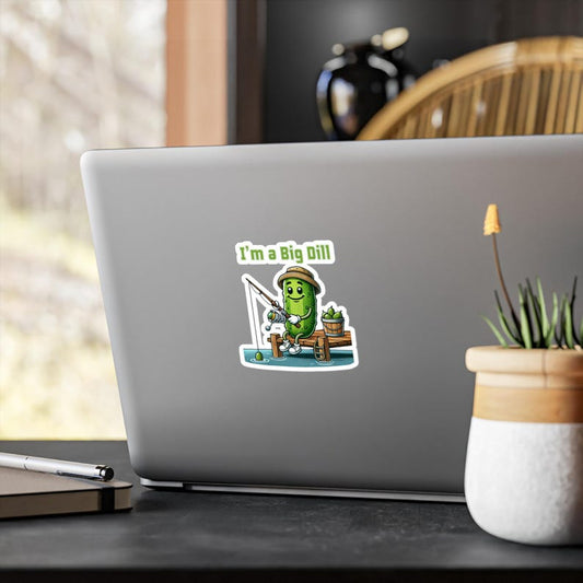 Funny Big Dill Pickle Fishing Vinyl Decal