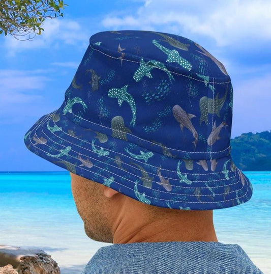 Whale Shark Bucket Hat, Beach Lovers Gift, Marine Life Hat for Men and Women, Vacation Hat, Summer hat, Beach gift, Beach Vibes, travel hat