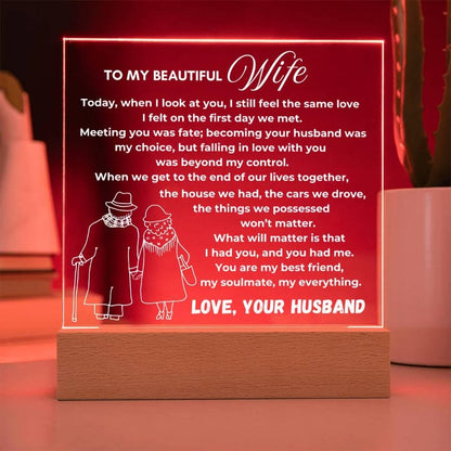 Anniversary gift Acrylic Plaque, To my Wife gift from Husband, Wife gifts Wedding day, Sentimental Valentines gift for her, Wife keepsake
