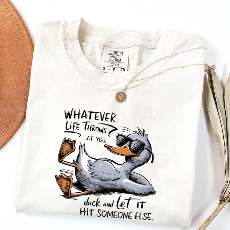 Comfort Colors® Whatever Life Throws At You Shirt, Funny Humor Shirt, Sarcastic Shirt, Funny Quote Shirt, Trendy Shirt for Women