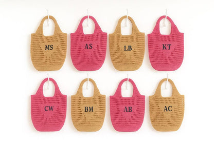Personalized Straw Beach Bag Tote: Spring Break Bag, Beach Bachelorette Party Favor Girls Trip Idea