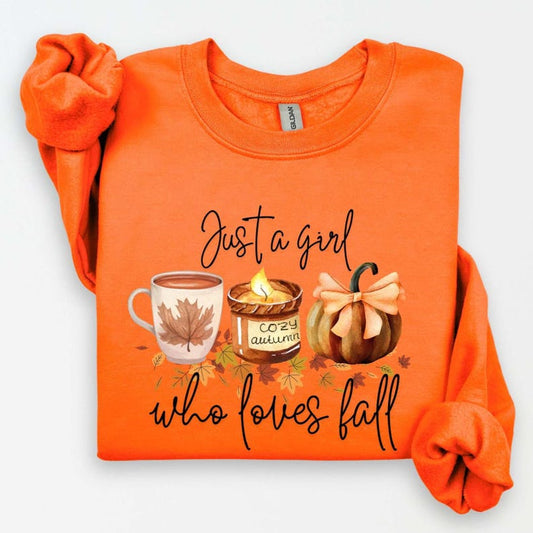 Just A Girl Who Loves Fall Sweatshirt, Fall Sweatshirt, Fall Shirt, Football Mom Shirt, Coffee Lover Shirt, Fall Shirt, Thanksgiving Gift
