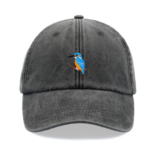 Kingfisher Baseball Cap Vintage Washed Cotton Unisex Dad Hat Adjustable Funny Faded Sports Sun Bird Watcher Summer Holiday Funny