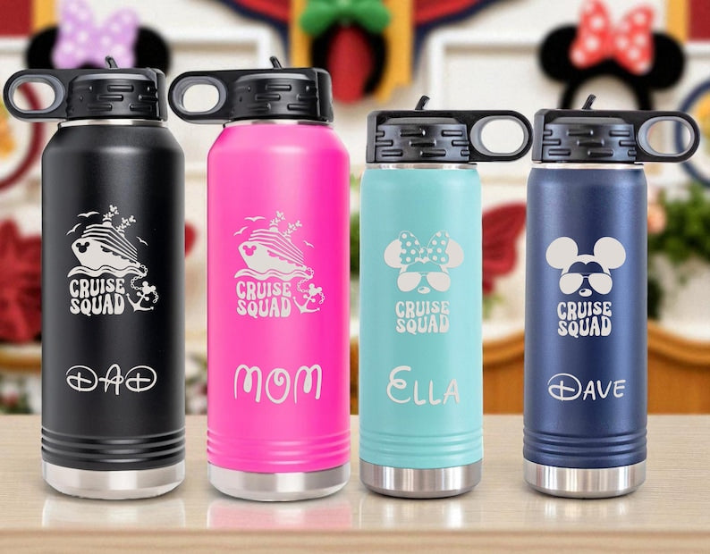 Custom Disney Water Bottle, Personalized Mickey Minnie Mouse Tumbler, Back to School Bottle Gifts