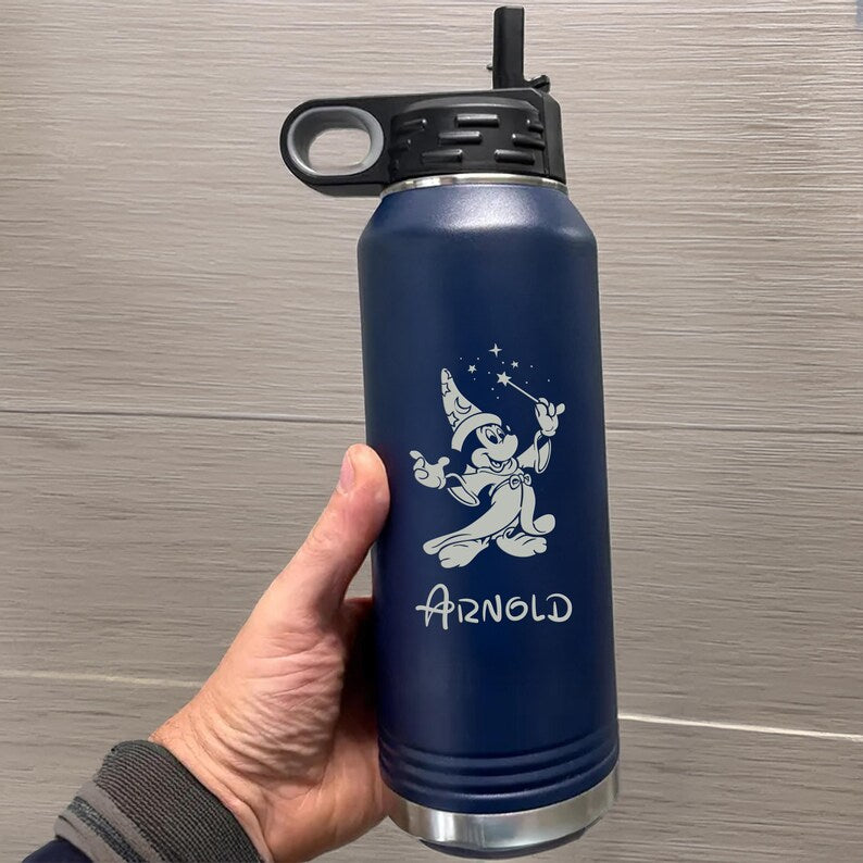 Custom Disney Water Bottle, Personalized Mickey Minnie Mouse Tumbler, Back to School Bottle Gifts