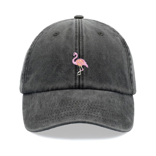 Flamingo Baseball Cap Vintage Washed Cotton Unisex Dad Hat Adjustable Funny Faded Sports Sun Bird Summer Holiday Funny