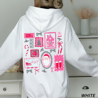 Preppy Christmas Hoodie, Merry Christmas Hoodie, Christmas Frames Sweatshirt, Womens Christmas Gift, Santa Shirt, Whimsical Christmas Hoodie