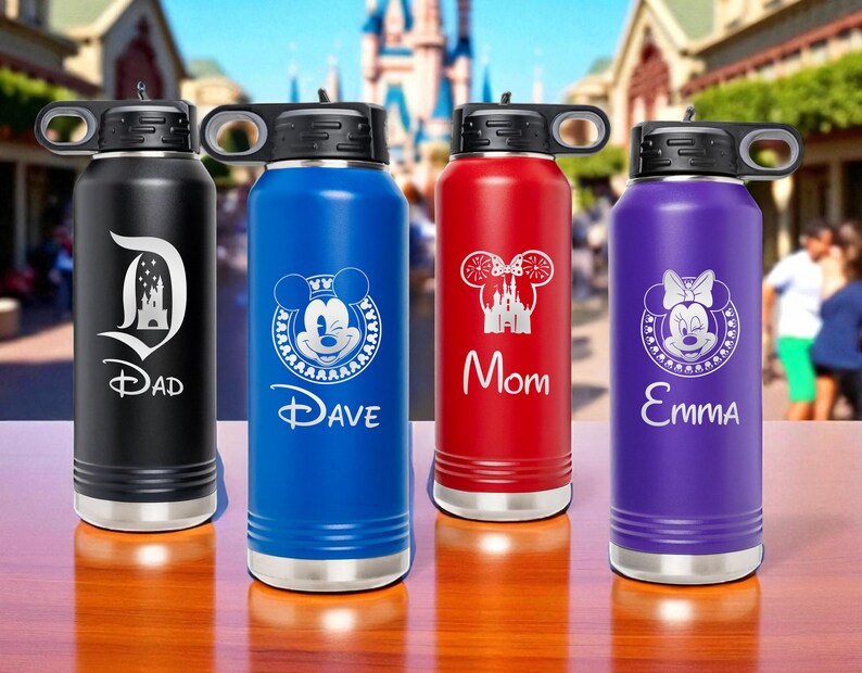 Custom Disney Water Bottle, Personalized Mickey Minnie Mouse Tumbler, Back to School Bottle Gifts