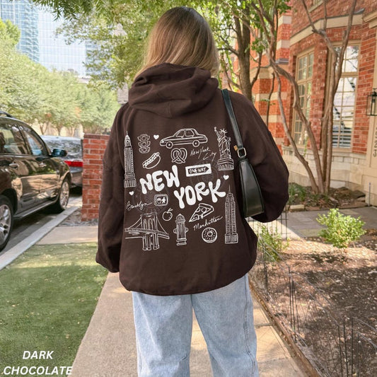 New York Hoodie, NYC Hoodie, New York City Sweatshirt, Travel Shirt, Vacation Shirt for Women, Womens Sweatshirt, Aesthetic Oversized Hoodie