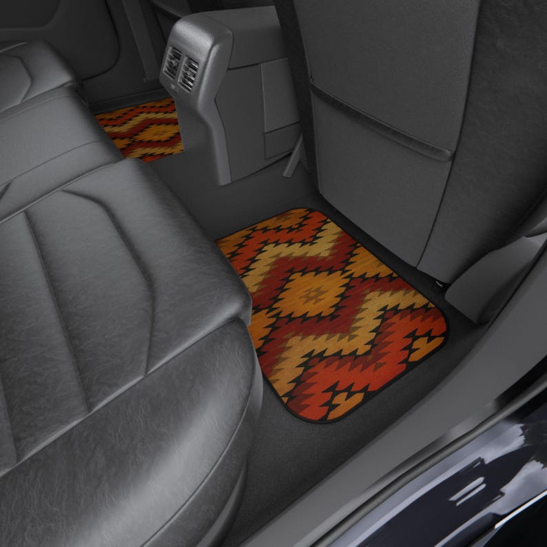 Sunset Trails Native Custom Design Car Floor Mats, Personalized Interior Decor, Set of 4