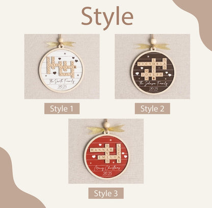 Custom Crossword Wooden Ornament, Hanging Display and Keepsake D35