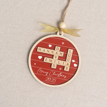 Custom Crossword Wooden Ornament, Hanging Display and Keepsake D35