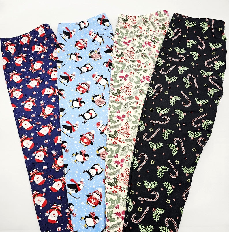 Ultra Soft Women's Christmas Leggings: Festive Holiday Winter Print, Yoga Pants