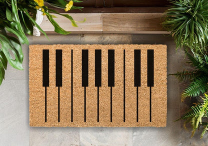 Piano Keys Coir Doormat, Music Lover Welcome Mat