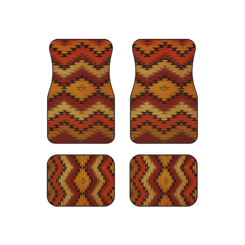 Sunset Trails Native Custom Design Car Floor Mats, Personalized Interior Decor, Set of 4