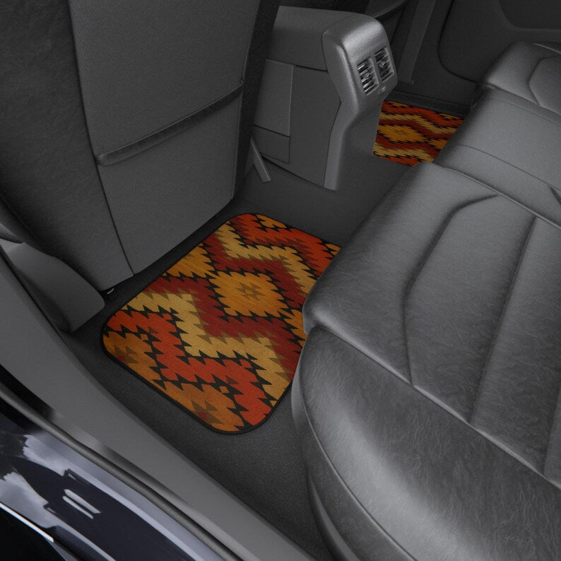 Sunset Trails Native Custom Design Car Floor Mats, Personalized Interior Decor, Set of 4