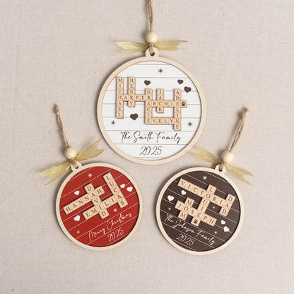 Custom Crossword Wooden Ornament, Hanging Display and Keepsake D35