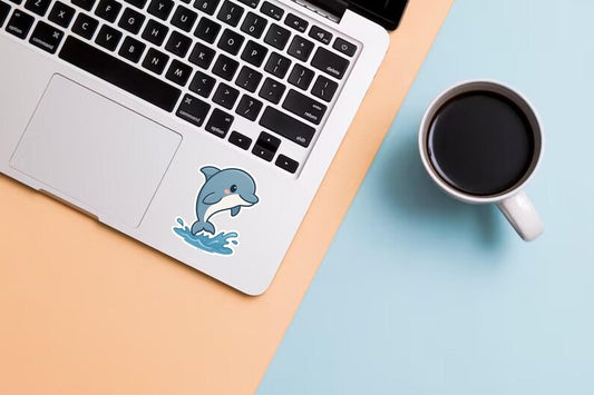 Kawaii Dolphin Sticker | Waterproof Vinyl Decal, Laptop, Water Bottle