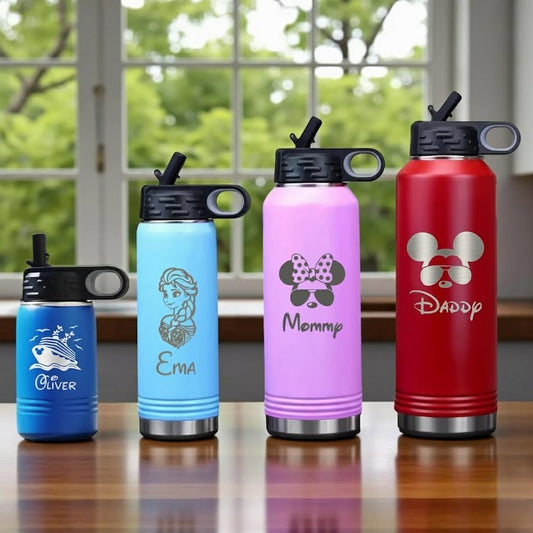 Custom Disney Water Bottle, Personalized Mickey Minnie Mouse Tumbler, Back to School Bottle Gifts